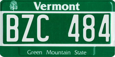 VT license plate BZC484