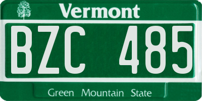 VT license plate BZC485