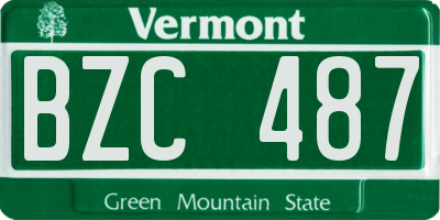 VT license plate BZC487