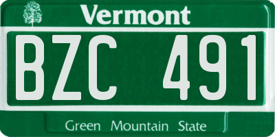 VT license plate BZC491