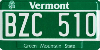 VT license plate BZC510