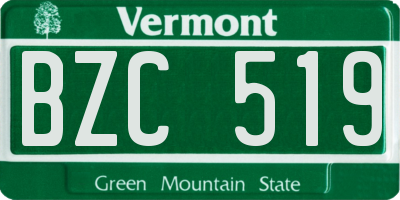 VT license plate BZC519