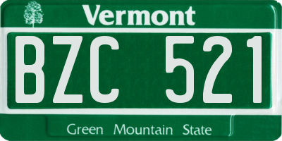 VT license plate BZC521