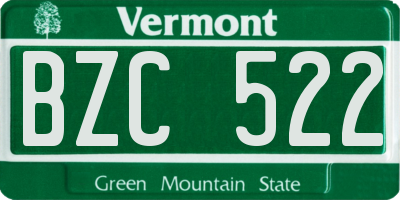 VT license plate BZC522