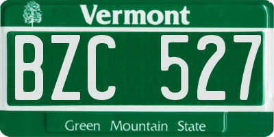 VT license plate BZC527