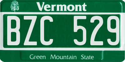 VT license plate BZC529