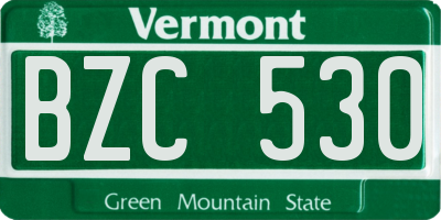 VT license plate BZC530