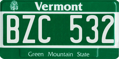 VT license plate BZC532