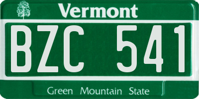 VT license plate BZC541