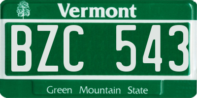 VT license plate BZC543