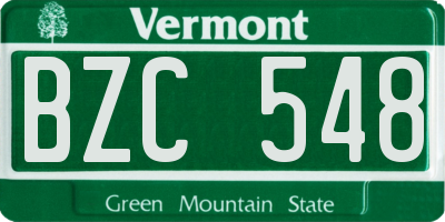 VT license plate BZC548