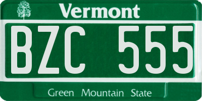 VT license plate BZC555