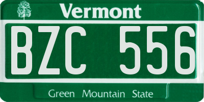 VT license plate BZC556