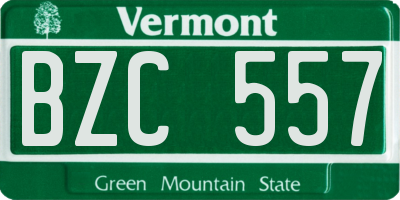 VT license plate BZC557