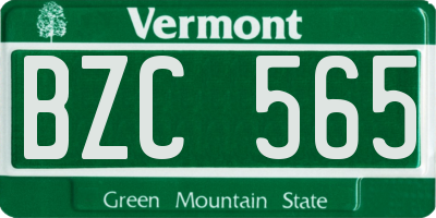 VT license plate BZC565