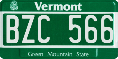 VT license plate BZC566