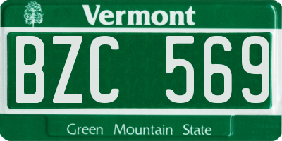 VT license plate BZC569