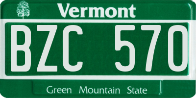 VT license plate BZC570