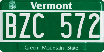 VT license plate BZC572