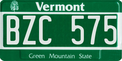 VT license plate BZC575