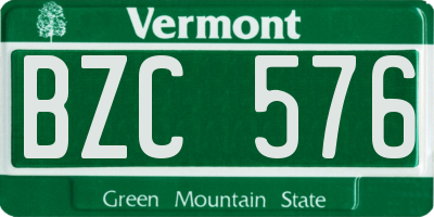 VT license plate BZC576