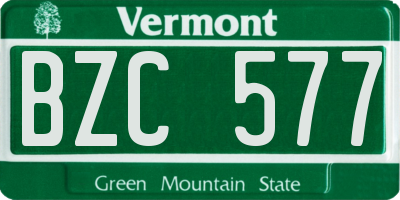 VT license plate BZC577