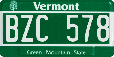 VT license plate BZC578