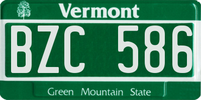 VT license plate BZC586