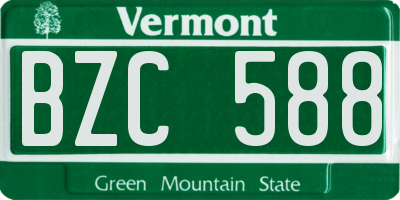VT license plate BZC588