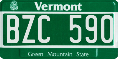VT license plate BZC590
