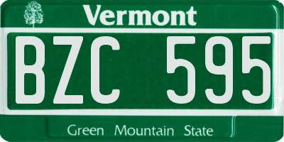 VT license plate BZC595