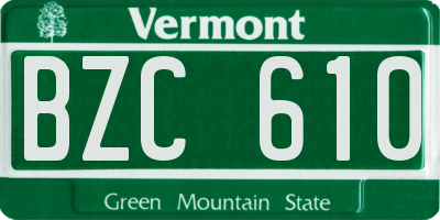 VT license plate BZC610