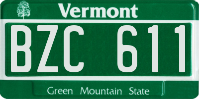 VT license plate BZC611
