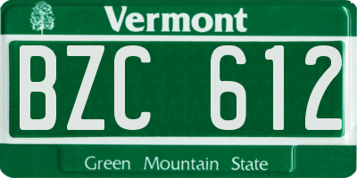 VT license plate BZC612