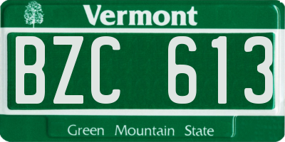 VT license plate BZC613