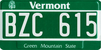 VT license plate BZC615