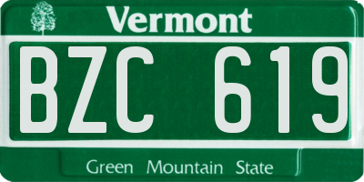 VT license plate BZC619