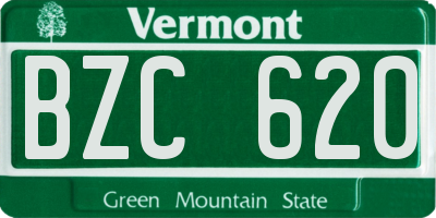 VT license plate BZC620