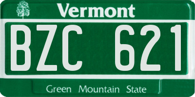 VT license plate BZC621