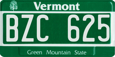 VT license plate BZC625