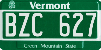 VT license plate BZC627