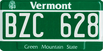 VT license plate BZC628
