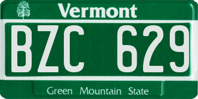 VT license plate BZC629