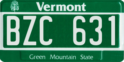 VT license plate BZC631
