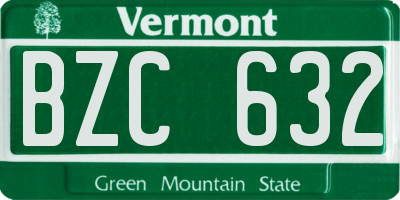 VT license plate BZC632