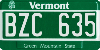 VT license plate BZC635