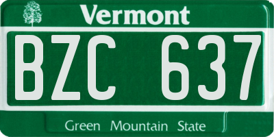 VT license plate BZC637