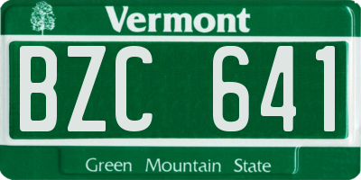 VT license plate BZC641