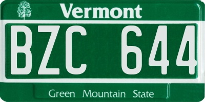 VT license plate BZC644