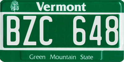 VT license plate BZC648